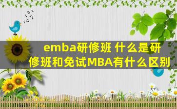 emba研修班 什么是研修班和免试MBA有什么区别